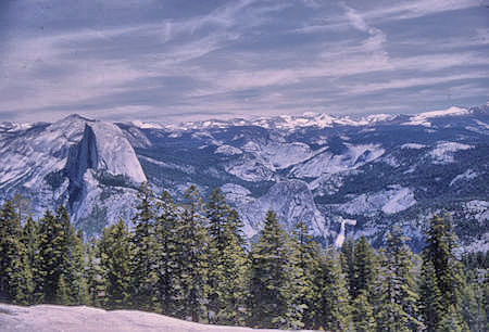 Half Dome, Nevada Falls, Cathedral Range from Sentinel Dome - Yosemite National Park - 01 Jun 1968