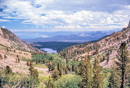 Walker Lake and Mono Lake from the trail below Lower Sardine Lake Walker Lake and Mono Lake from the trail below Lower Sardine Lake