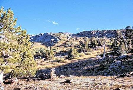 View southwest from our camp near Mono Pass View southwest from our camp near Mono Pass