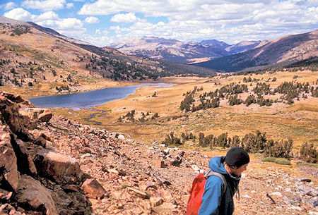 Spillway Lake and the Dana Fork while descending from Helen Lake Spillway Lake and the Dana Fork while descending from Helen Lake
