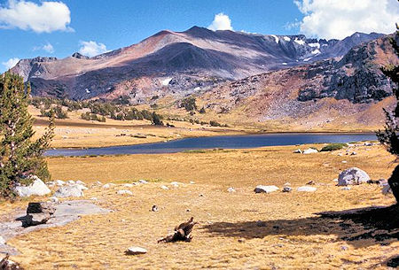Looking across Spillway Lake toward the Kuna Crest. Helen Lake is in the basin behind the near ridge Looking across Spillway Lake toward the Kuna Crest. Helen Lake is in the basin behind the near ridge