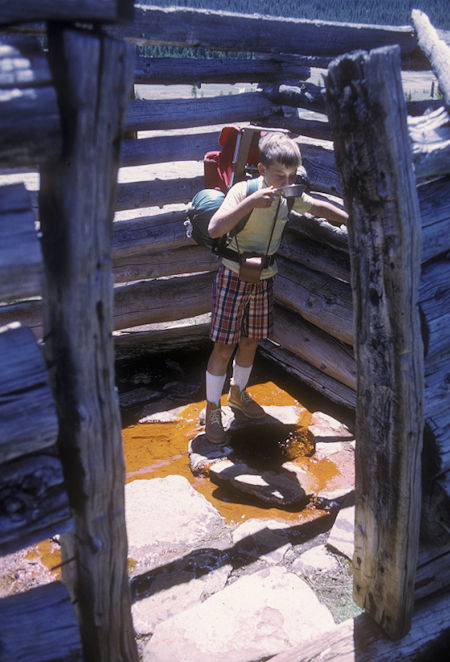 David Henderson checking out Soda Spring at Tuolumne Meadow - Yosemite National Park - 30 May 1968