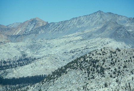 Red Peak and Merced Peak from Gale Peak - Yosemite National Park - Aug 1973