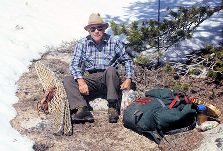 Don Stansifer at lunch stop on Hilton Lakes ridge - 1995