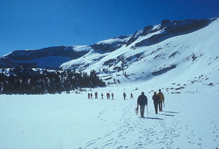 Explorer Post 360 heading across frozen Young Lake to climb Mount Conness - Yosemite National Park 30 May 1971 Explorer Post 360 heading across frozen Young Lake to climb Mount Conness - Yosemite National Park 30 May 1971