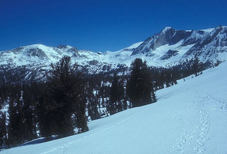 Looking toward Roosevelt Lake on Mount Conness route - Yosemite National Park 31 May 1971