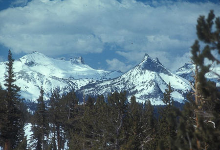 Cathedral Peak (left) and Unicorn Peak (right) from Mount Conness route - Yosemite National Park 31 May 1971 Cathedral Peak (left) and Unicorn Peak (right) from Mount Conness route - Yosemite National Park 31 May 1971