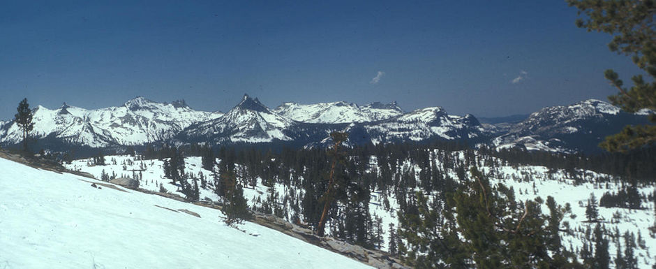 Cathedral Range from the way to Young Lakes - Yosemite National Park 27 May 1972 Cathedral Range from the way to Young Lakes - Yosemite National Park 27 May 1972