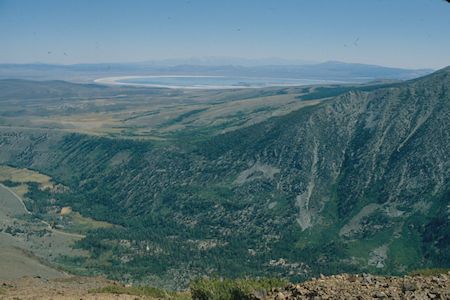 Mono Lake in distance over Green Creek from Monument Ridge - Hoover Wilderness 1980 Mono Lake in distance over Green Creek from Monument Ridge - Hoover Wilderness 1980