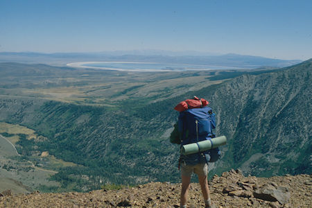 Mono Lake in distance over Green Creek from Monument Ridge - Hoover Wilderness 1980