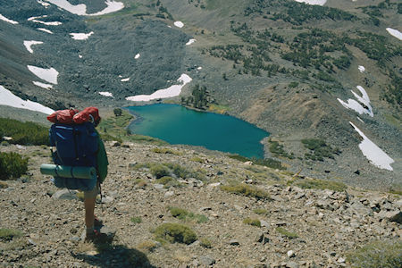 Hunewill Lake from Monument Ridge - Hoover Wilderness 1980 Hunewill Lake from Monument Ridge - Hoover Wilderness 1980