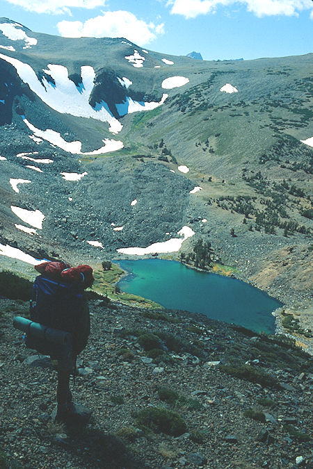 Hunewill Lake from Monument Ridge - Hoover Wilderness 1980 Hunewill Lake from Monument Ridge - Hoover Wilderness 1980