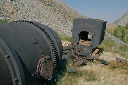 Tumblers and fire box at Lundy Mine - Hoover Wilderness 1980 Tumblers and fire box at Lundy Mine - Hoover Wilderness 1980