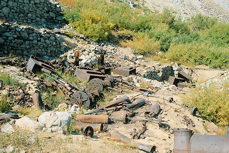 Stamp Mills at Mill site at Lundy Mine - Hoover Wilderness 1980 Stamp Mills at Mill site at Lundy Mine - Hoover Wilderness 1980