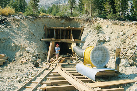 New work going on at Lundy Mine - Hoover Wilderness 1980 New work going on at Lundy Mine - Hoover Wilderness 1980