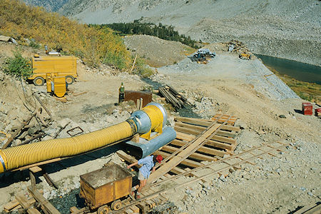 New work going on at Lundy Mine - Hoover Wilderness 1980 New work going on at Lundy Mine - Hoover Wilderness 1980