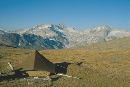 Mt. Conness from camp on Dore Pass - Hoover Wilderness 1980 Mt. Conness from camp on Dore Pass - Hoover Wilderness 1980