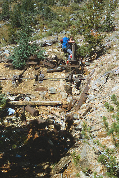 Mine Mill remains near Virginia Pass - Hoover Wilderness 1982 Mine Mill remains near Virginia Pass - Hoover Wilderness 1982