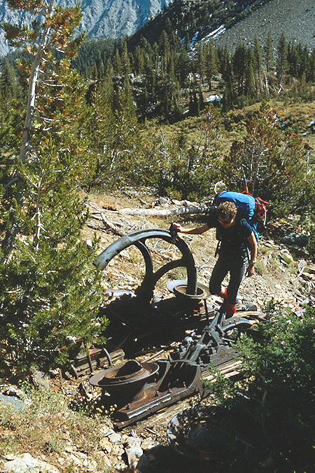 Mine Mill remains near Virginia Pass - Hoover Wilderness 1982 Mine Mill remains near Virginia Pass - Hoover Wilderness 1982