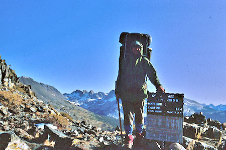 Don on top of Virginia Pass - Hoover Wilderness 1982 Don on top of Virginia Pass - Hoover Wilderness 1982