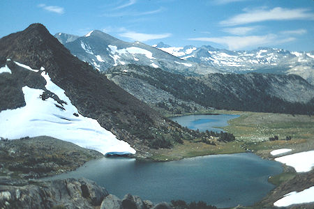 Gaylor Peak and lakes from Great Sierra Mine - Yosemite National Park 1986