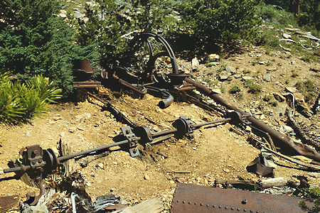 Mining gear below Par Value Lakes - Hoover Wilderness 1989 Mining gear below Par Value Lakes - Hoover Wilderness 1989