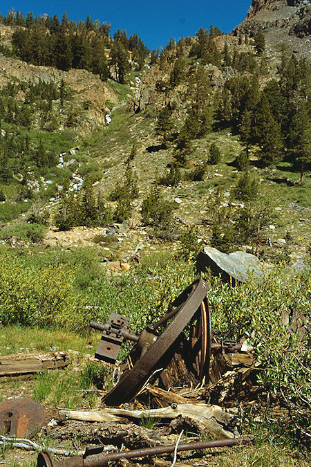 Par Value Creek and mining gear - Hoover Wilderness 1989 Par Value Creek and mining gear - Hoover Wilderness 1989