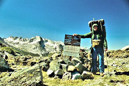 Don Deck on Virginia Pass - Hoover/Yosemite Wilderness 1989