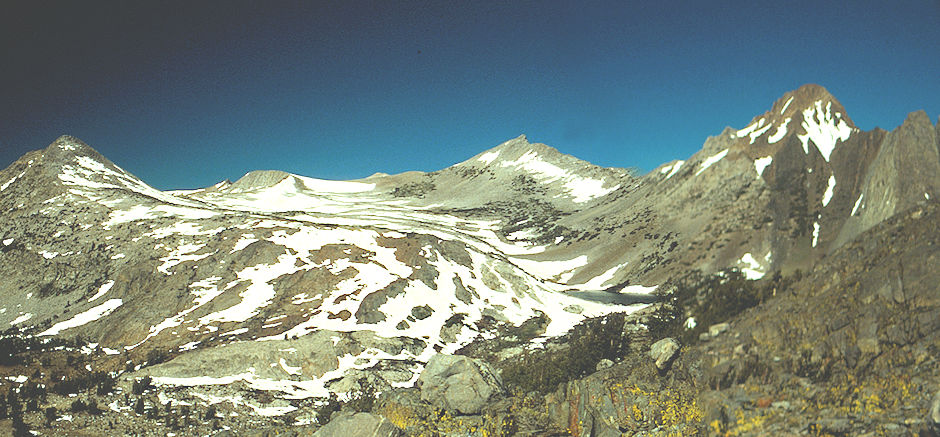 Grey Butte, Stanton Peak, Virginia Peak from Virginia Pass - Yosemite National Park 1989 Grey Butte, Stanton Peak, Virginia Peak from Virginia Pass - Yosemite National Park 1989