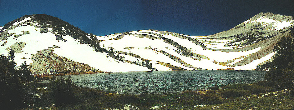 Grey Butte,Stanton Peak over Return Lake above Camp - Yosemite National Park 1989