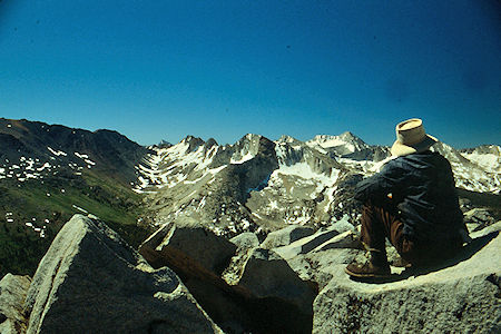 Gil Beilke admiring Shephard Crest from Grey Butte - Yosemite National Park 1989