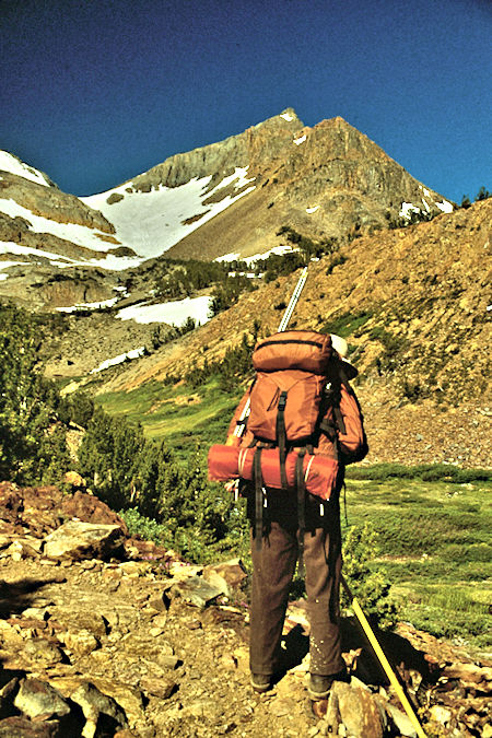 Gil Beilke on the trail below Summit Lake - Hoover Wilderness 1989 Gil Beilke on the trail below Summit Lake - Hoover Wilderness 1989