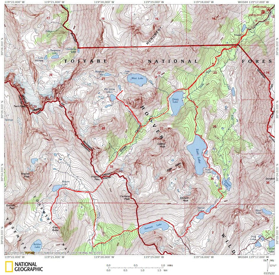 Green Creek Yosemite Loop 1989 Map Green Creek Yosemite Loop 1989 Map
