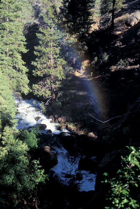 Rainbow at Mill Creek Falls on west edge of South Warner Wilderness