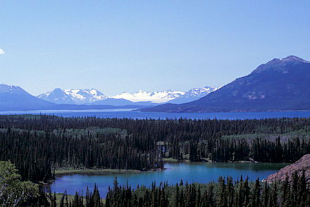 South Lake (foreground), Birch Mtn (right) and Atlin Lake, British Columbia