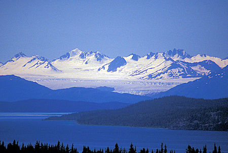 Llewellyn Glacier across Atlin Lake, British Columbia