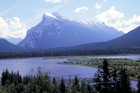 Mount Rundle behind Spray Lake Reservoir, Banff National Park, Alberta