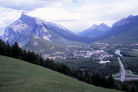 Mount Rundle and Banff from Mount Norquay Ski Area road, Banff National Park, Alberta