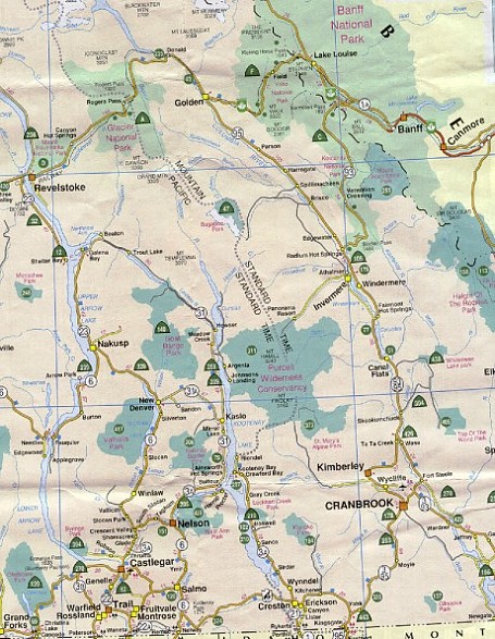 Canadian Loop Map - from BC tourist map