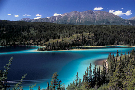 Summit Lake, mixing of glacial and non-glacial waters, British Columbia