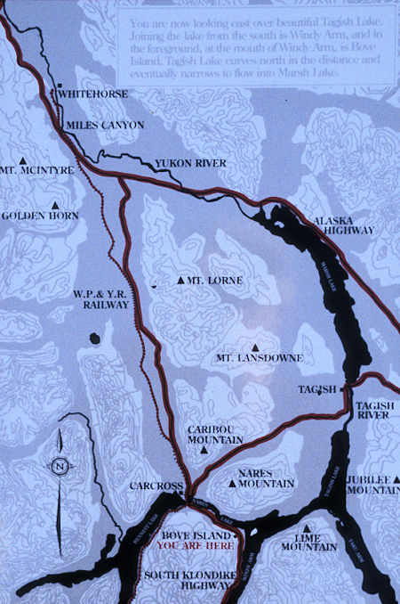 Tagish Lake area map, Yukon Territory