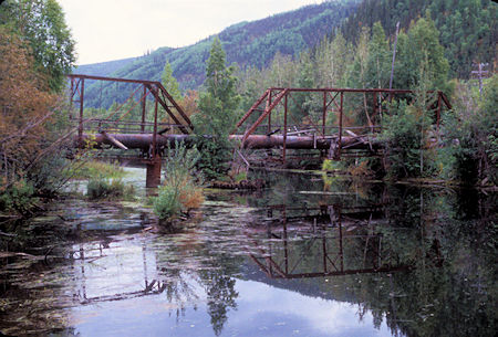 Bridge that carried water via pipeline to Bear Creek  Camp - 1998