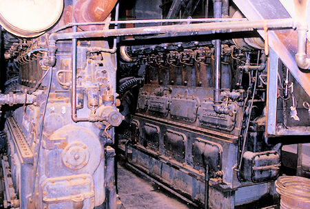 The large diesel engines that powered the dredge