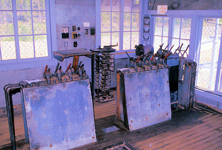 Operating controls of the Yankee Fork Gold Dredge