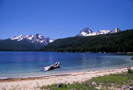 Grand Mogul Peak (left) & Mt. Heyburn (right) over Redfish Lake