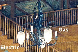 Combined Gas and Electric Light Fixture