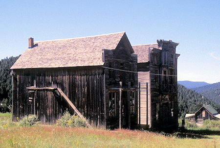 Fraternity Hall on right, Gilliam Hall on left, Elkhorn, Montana Ghost Town - 1997