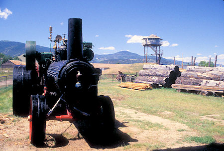 The Case steam tractor in 1997. It now provides power for the saw mill which is a common use; in 2016 it turned 100 years old