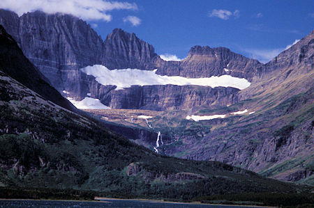 View across Lake Sherbourne, Many Glacier Valley