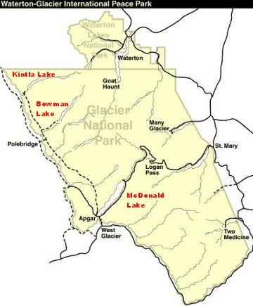 Glacier National Park Tour Map - NPS drawing